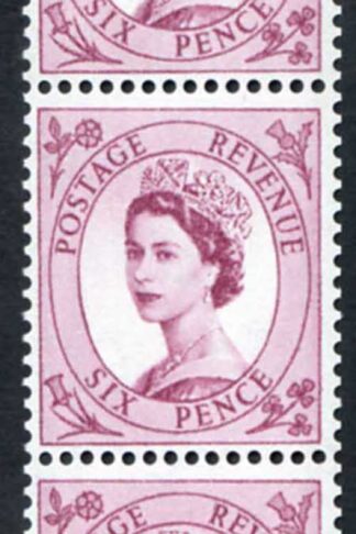 Spec 107 6d Deep Claret Cream Paper Wmk Crowns Coil Join Strip 7 U/M