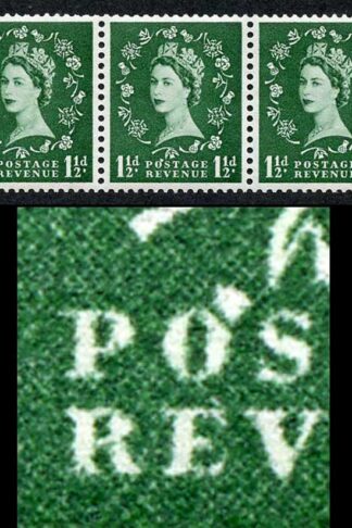 1 1/2d Green Spec S25m Flaw Over O Of Postage U/M