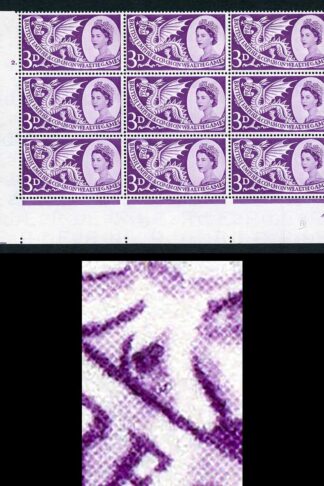 Spec W9d 1958 3d Games with Body Flaw (State II) Cyl Block of 9 U/M