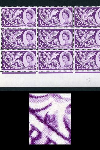 Spec W9d 1958 3d Games with Body Flaw (State II) Cyl Block of 9 U/M