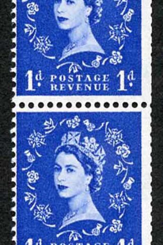 S16n 1d Ultramarine Crown Wmk Cream Paper Coil Strip 5 with Flaw On Thistle Head