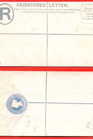 RP13 QV 2d Blue Registered Envelope Size F  Mint