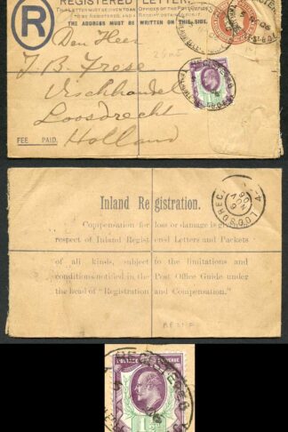 RP24 KEVII 3d Registered Envelope Size F Used