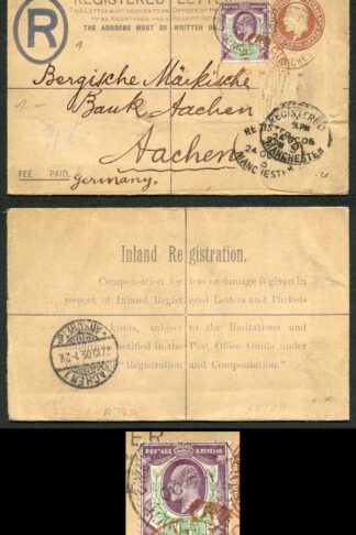 KEVII 1 1/2d on 3d Registered Envelope Scarce