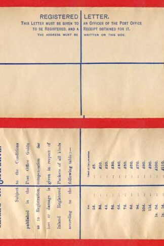 RP22 QV 2d Blue Registered Envelope Size H2 Mint