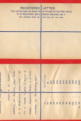 RP22 QV 2d Blue Registered Envelope Size H2 Mint
