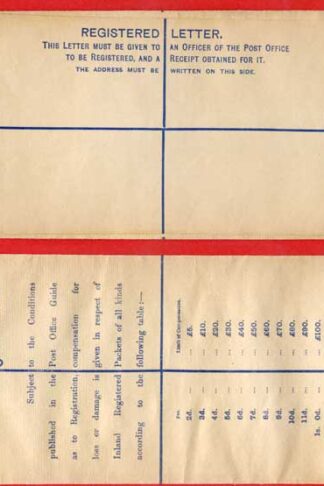 RP22 QV 2d Blue Registered Envelope Size H2 Mint
