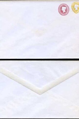 ESC214 QV 1 1/2d Yellow 2d Lake Compound Envelope Mint