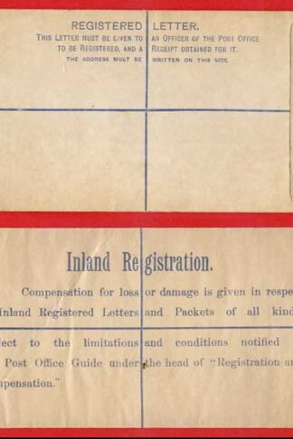 RP23 QV 2d Blue Registered Envelope Size H2 Mint