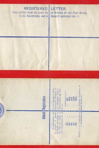 RP16 QV 2d Blue Registered Envelope Size H2 Mint
