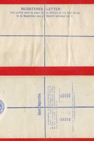 RP16 QV 2d Blue Registered Envelope Size H2 Mint