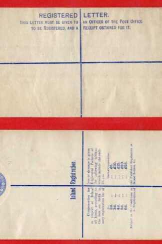 RP16 QV 2d Blue Registered Envelope Size H2 Mint