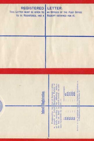 RP16 QV 2d Blue Registered Envelope Size H2 Mint