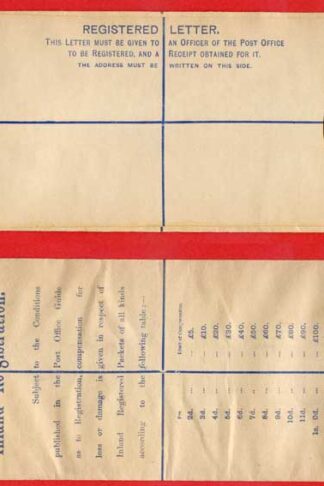 RP22 QV 2d Blue Registered Envelope Size H2 Mint