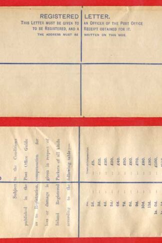 RP22 QV 2d Blue Registered Envelope Size H2 Mint