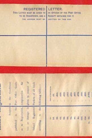 RP22 QV 2d Blue Registered Envelope Size H2 Mint