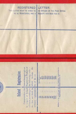 RP18 QV 2d Blue Registered Envelope Size H2 Mint 9 Dots