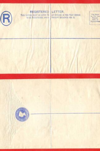 RP13 QV 2d Blue Registered Envelope Size H Mint