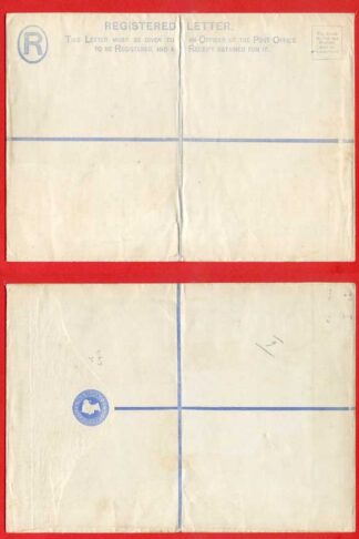 RP13 QV 2d Blue Registered Envelope Size I Mint