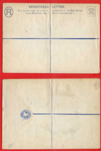 RP13 QV 2d Blue Registered Envelope Size I Mint