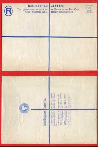 RP14 QV 2d Blue Registered Envelope  Size I Mint