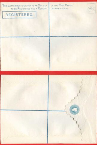 RP5 QV 2d Blue Registered Envelope Size I Mint Dated 3.6.78