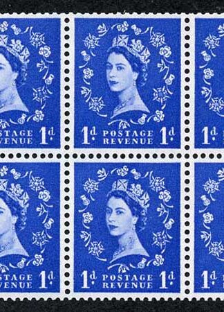 SB30 1d Wmk Crown Upright Cream Paper Cyl F10T No Dot Booklet Pane of 6 U/M