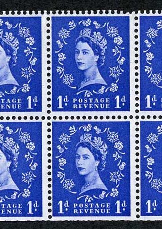 SB30 1d Wmk Crown Upright Cream Paper Cyl F3 No Dot Booklet Pane of 6 U/M