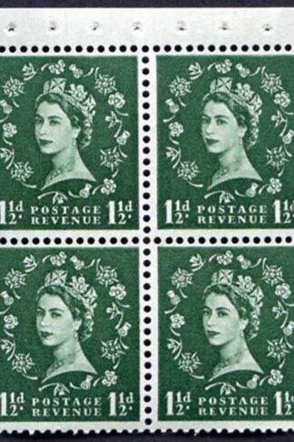 SB63 1 1/2d Wmk Edward Upright Booklet Pane of 4 U/M