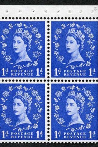SB27 1d Wmk Edward Upright Booklet Pane of 4 U/M