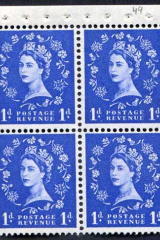 SB27 1d Wmk Edward Upright Booklet Pane of 4 U/M