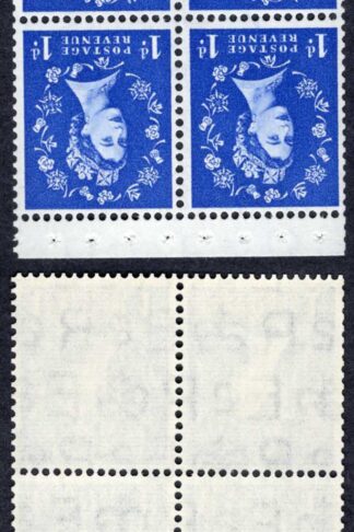 SB27a 1d Wmk Edward Inverted Booklet Pane of 4 U/M