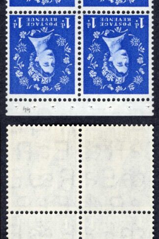 SB27a 1d Wmk Edward Inverted Booklet Pane of 4 U/M