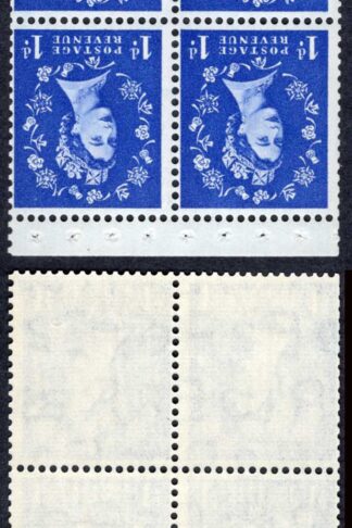 SB27a 1d Wmk Edward Inverted Booklet Pane of 4 U/M
