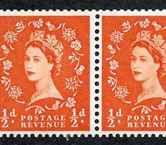 SB3 1/2d Wmk Tudor Perf E Booklet Pane of 2 U/M