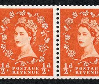 SB3 1/2d Wmk Tudor Perf E Booklet Pane of 2 U/M