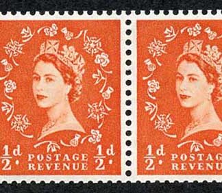 SB3 1/2d Wmk Tudor Perf E Booklet Pane of 2 U/M