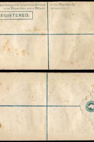 RP5 QV 2d Blue Registered Envelope SIZE K Mint (15.7.78)