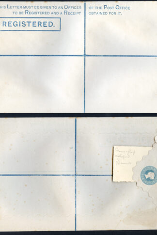 RP5 QV 2d Blue Registered Envelope SIZE K Mint (1.5.78)