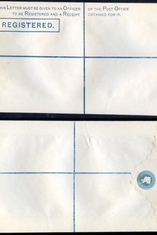 RP5 QV 2d Blue Registered Envelope SIZE K Mint (7.5.78)