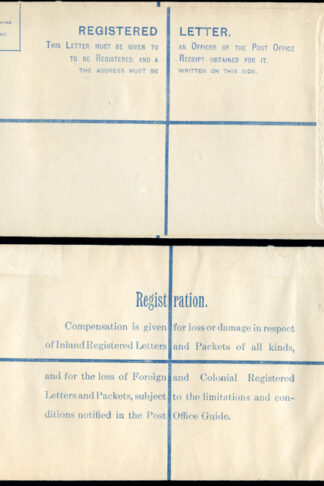 RP30 KGV 4d Grey Green Registered Envelope size K Mint