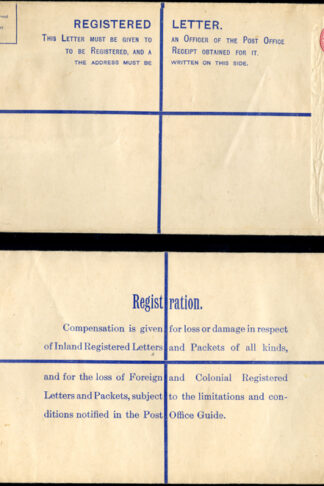 RP38 KGV 4 1/2d Puce Registered Envelope size K Mint