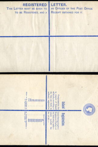 RP18 QV 2d Blue Registered Envelope Nine Dots SIZE K Mint
