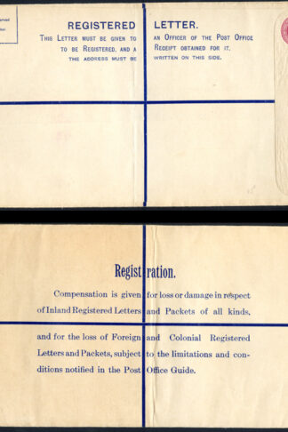 RP38 KGV 4 1/2d Puce Registered Envelope size K Mint