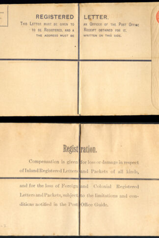 RP34 KGV 5d Orange Registered Envelope size Kb Mint