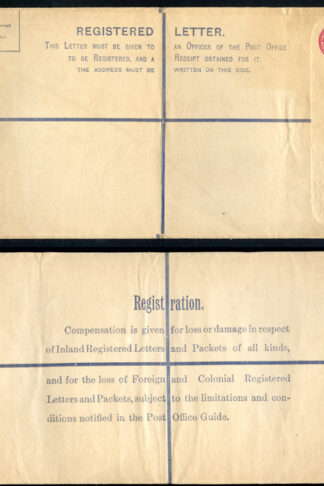RP38 KGV 4 1/2d Puce Registered Envelope size K Mint