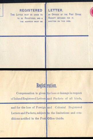 RP38 KGV 4 1/2d Puce Registered Envelope size K Mint