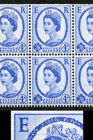 SB107 4d Deep Ultramarine Wmk Crowns 2B Blue with Line Through Diadem Flaw U/M