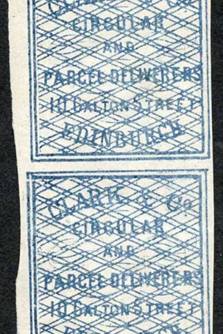 Circular Delivery SGCD3 Clark and Co. 1/4d blue mint vertical pair
