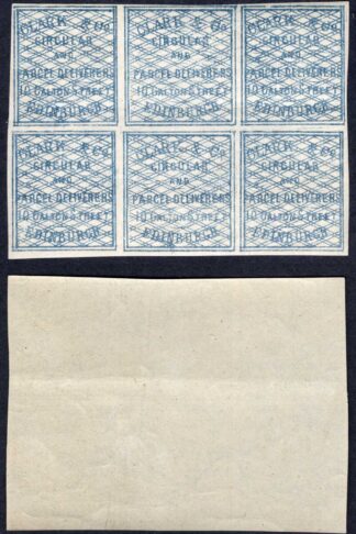 Circular Delivery SGCD3 Clark and Co. 1/4d blue mint block